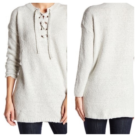 Leibl ‘38 Sweaters - Leibl ‘38 Lace Up Knit Sweater in Grey